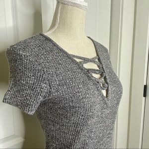 Justify Grey Lace Up Dress